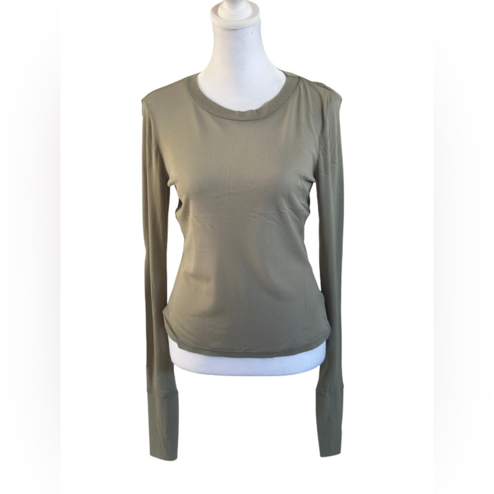 Free People Intimately Green Long Sleeve Fitted Top
